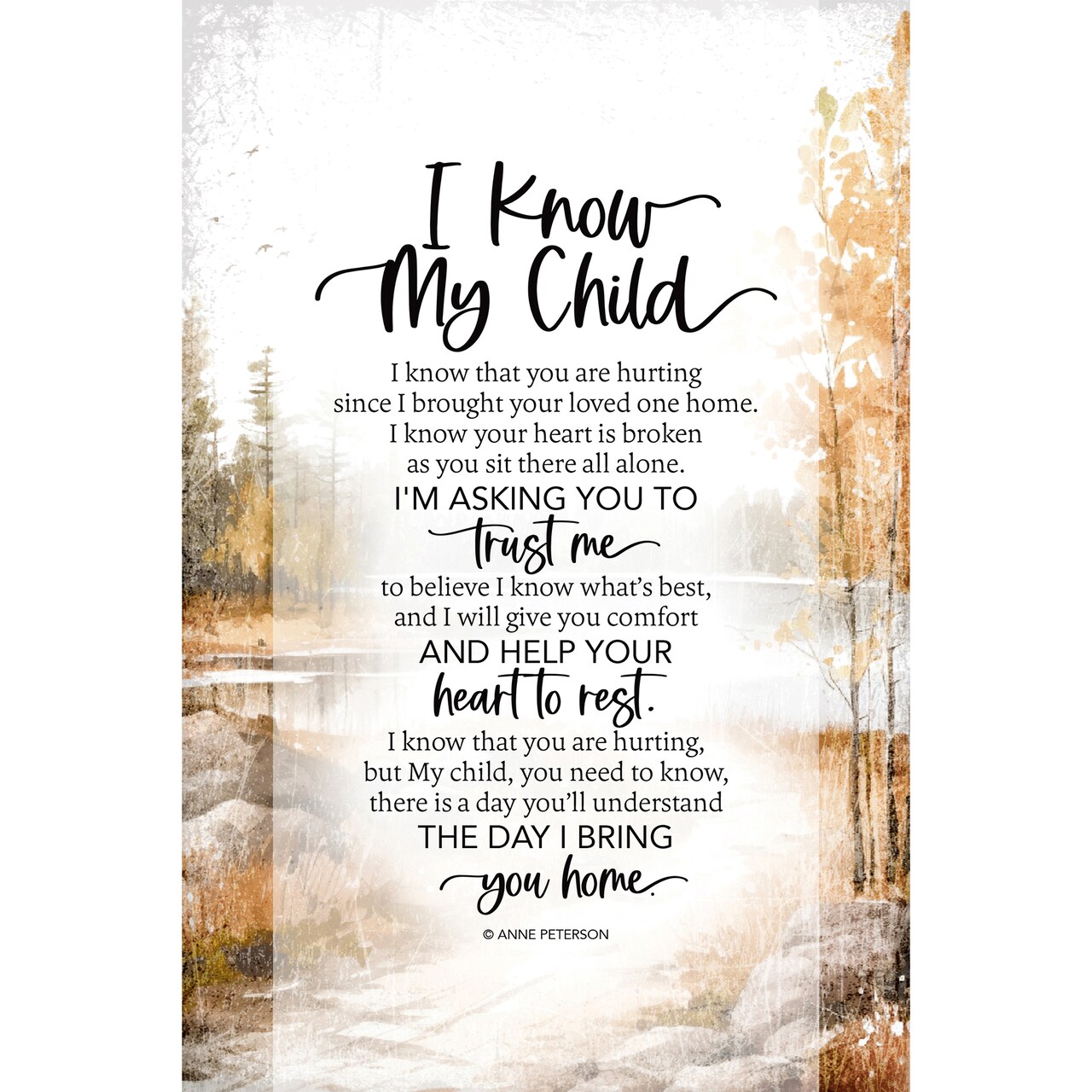 I Know My Child Bereavement Wood Plaque with Easel and Hook Wall Tabletop Art - 6 inches x 9 inches
